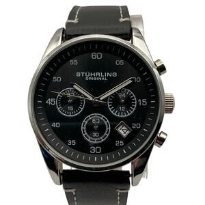Mens Stuhrling Original Watch 42mm Adjustable Band - New Battery - WR 100 Meters